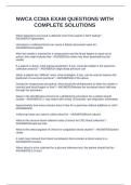 NWCA CCMA EXAM QUESTIONS WITH COMPLETE SOLUTIONS