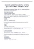 NWCA PHLEBOTOMY EXAM REVIEW QUESTIONS AND ANSWERS 2025