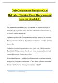 DoD Government Purchase Card Refresher Training Exam Questions and Answers Graded A&plus;