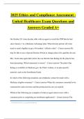 2025 Ethics and Compliance Assessment - United Healthcare Exam Questions and Answers Graded A&plus;