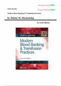 Modern Blood Banking & Transfusion Practices &ndash; 7th Edition by Denise M&period; Harmening &vert; Complete Test Bank for Chapters 1&ndash;28
