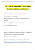 NC Pesticide Application License Exam Questions and Answers Graded A&plus;