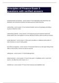 Principles of Finance Exam 3 questions with verified answers