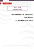 Test Bank for Advanced Financial Accounting&comma; 13th Edition by Theodore Christensen &vert; Verified Chapters 1&ndash;20 &vert; Complete & Updated