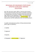 MICHIGAN LIFE INSURANCE STATE exam answer key 