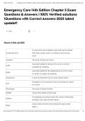 Emergency Care 14th Edition Chapter 5 Exam Questions & Answers &vert; 100&percnt; Verified solutions &vert;Questions with Correct Answers 2025 latest update&excl;&excl;