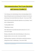 Telecommunications Test Exam Questions and Answers Graded A&plus;
