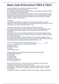 Basic Code Enforcement TEEX & TDLR Study Guide 2026 A&plus;