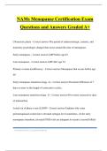 NAMs Menopause Certification Exam Questions and Answers Graded A&plus;