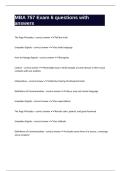 MBA 757 Exam 6 questions with answers