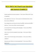 WCU PHYS 261 Final Exam Questions and Answers Graded A&plus;