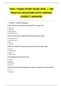 TEAS 7 EXAM STUDY GUIDE 2026 LATEST QUESTIONS & VERIFIED CORRECT ANSWERS