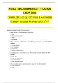 NURSE PRACTITIONER CERTIFICATION EXAM 2026 COMPLETE Q&A GUIDE