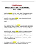CHAM Medicare Exam Questions And Verified Answers 2026 Updated