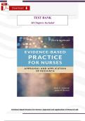 Test Bank for Evidence-Based Practice for Nurses&colon; Appraisal and Application of Research&comma; 4th Edition &lpar;Schmidt & Brown&rpar; &vert; Complete Verified Questions & Answers