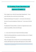 VA Training Exam Questions and Answers Graded A&plus;