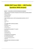 AHIMA RHIT EXAM 2026 COMPLETE STUDY GUIDE WITH CORRECT ANSWERS
