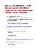 NFPA 85 &ndash; Boiler & Combustion Systems  Hazards Exam Questions And Correct  Answers &lpar;Verified Answers&rpar; Plus Rationales  2026 Q&A &vert; Instant Download Pdf