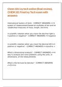 Chem 101 ivy tech online &lpar;final review&rpar;&comma; CHEM 101 Final Ivy Tech exam with answers