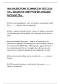 NHA PHLEBOTOMY EXAMINATION TEST 2026 FULL QUESTIONS WITH VERIFIED ANSWERS PACKAGE DEAL