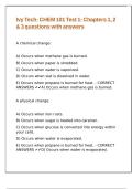 Ivy Tech- CHEM 101 Test 1- Chapters 1&comma; 2 & 3 questions with answers