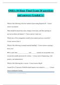 OSHA 10 Hour Final Exam 20 questions and answers Graded A&plus;