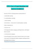 CPCE Test A Exam Questions and Answers Graded A&plus;