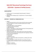  WGU D307 Educational Psychology Final Exam 2025&sol;2026 - Questions & Verified Answers