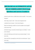 MECHANICAL&sol;AUTOMOTIVE ASVAB PICAT VERIFICATION TEST Exam Questions and Answers Graded A&plus;