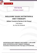 Test Bank for Williams&rsquo; Basic Nutrition & Diet Therapy&comma; 15th Edition &lpar;Staci Nix McIntosh&rpar; &vert; Complete Verified Questions & Answers