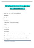 EOPA Sports Medicine Exam Questions and Answers Graded A&plus;