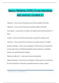 Sports Medicine EOPA Exam Questions and Answers Graded A&plus;