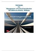 Management&colon; A Practical Introduction &ndash; 9th Edition &lpar;Kinicki & Williams&rpar; &ndash; Complete Test Bank With Answers and Rationales