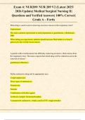 Exam 4&colon; NUR209&sol; NUR 209 V2 &lpar;Latest 2025&sol; 2026 Update&rpar; Medical Surgical Nursing II&vert; Questions and Verified Answers&vert; Solved