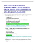 PMA &lpar;Performance Management  Assessment&rpar; Exam Questions And Correct  Answers &lpar;Verified Answers&rpar; Plus Rationales  2026 Q&A &vert; Instant Download Pdf 