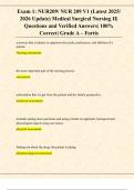 Exam 1&colon; NUR209&sol; NUR 209 V1 &lpar;Latest 2025&sol; 2026 Update&rpar; Medical Surgical Nursing II&vert; Questions and Verified Answers&vert; Solved