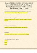 Exam 2 NUR209 NUR 209 NEUROLOGICAL &lpar;Latest 2025 2026 Update&rpar; Medical Surgical Nursing II Questions and Verified Answers&vert; Solved