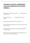 NIGHTINGALE ANATOMY COMPREHENSIVE EXAM 2026 QUESTIONS WITH SOLUTIONS GRADED A&plus;