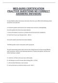 MED-SURG CERTIFICATION PRACTICE QUESTIONS AND CORRECT ANSWERS &lpar;REVISION&rpar;