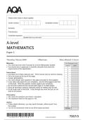  AQA A level Mathematics  Paper 3 7357/3 2025 Question Paper