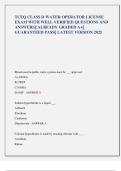 TCEQ CLASS D WATER OPERATOR LICENSE  EXAM WITH WELL VERIFIED QUESTIONS AND  ANSWERS&vert;&vert; ALREADY GRADED A&plus;&vert;&vert;  GUARANTEED PASS&vert;&vert; LATEST VERSION 2025 