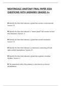 NIGHTINGALE ANATOMY FINAL PAPER 2026 QUESTIONS WITH ANSWERS GRADED A&plus;