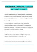 Colorado Real Estate Exam &ndash; Questions and Answers Graded A&plus;