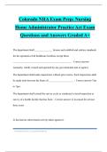 Colorado NHA Exam Prep&colon; Nursing Home Administrator Practice Act Exam Questions and Answers Graded A&plus;