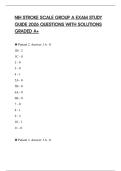 NIH STROKE SCALE GROUP A EXAM STUDY GUIDE 2026 QUESTIONS WITH SOLUTIONS GRADED A&plus;