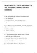 NIH STROKE SCALE GROUP A EXAMINATION TEST 2026 QUESTIONS WITH ANSWERS GRADED A&plus;
