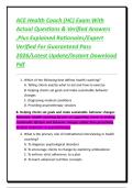 ACE Health Coach &lpar;HC&rpar; Exam With Actual Questions & Verified Answers &comma;Plus Explained Rationales&sol;Expert Verified For Guaranteed Pass 2026&sol;Latest Update&sol;Instant Download Pdf