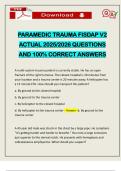 PARAMEDIC TRAUMA FISDAP V2 ACTUAL 2025&sol;2026 QUESTIONS AND 100&percnt; CORRECT ANSWERS