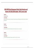 WGU D099 Sales Management Study Guide Questions and  Answers &vert;Fall 2025&sol;2026 Update &vert; 100&percnt; Correct Latest