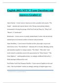 English &lpar;002&rpar; MTTC Exam Questions and Answers Graded A&plus;